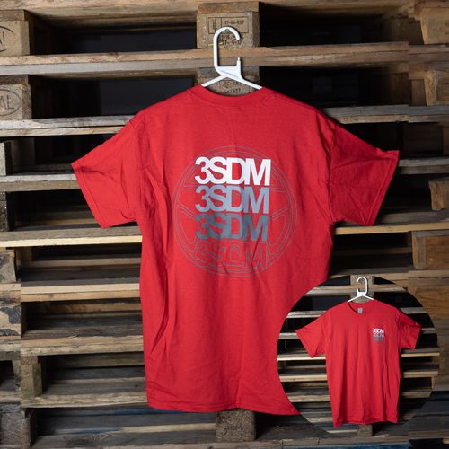 3SDM Gradient T-shirt | Red – Grey Print